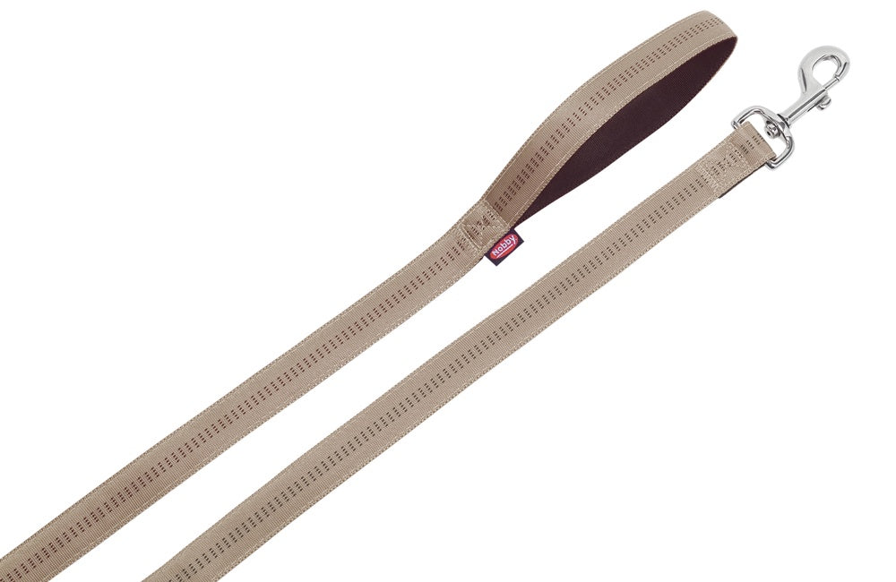 78516-83 NOBBY Leash "Soft Grip" beige-chocolate l: 120 cm; w: 25 mm