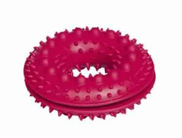 60013 NOBBY Rubber snackring with spikes red 10,5 cm