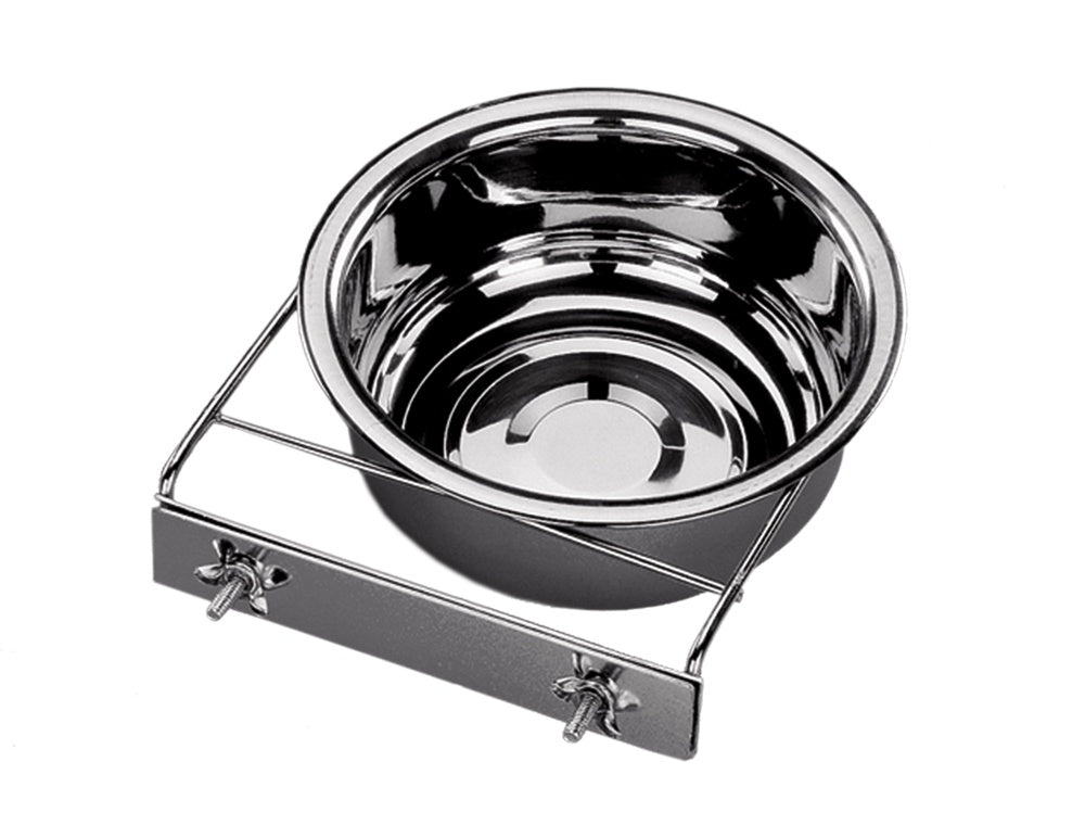 38018 NOBBY Stainless steel bowl with holder screw holder 23,0 cm 2,35 ltr - PetsOffice