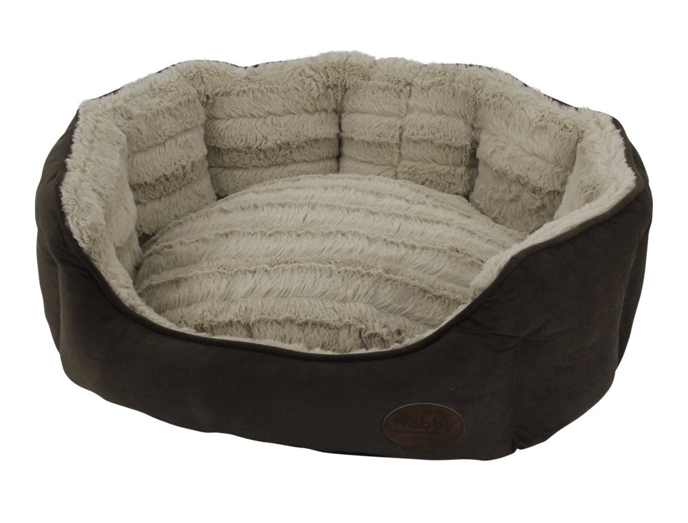 60771 NOBBY Comfort bed oval "KARA" brown l x w x h: 45 x 40 x 19 cm