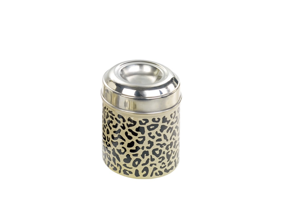 73460 NOBBY Treat Jar stainless steel leopard 13 cm x Ø10,5 cm