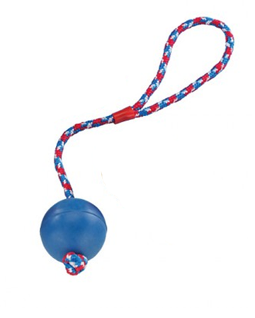 69006 NOBBY Rubber ball with rope / 246 / 6 cm