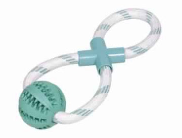 60474 NOBBY Rubber Ball with rope "DENTAL LINE" 30 cm