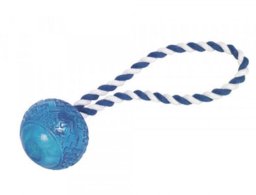 60011 NOBBY  TPR Ball with rope blue 26cm