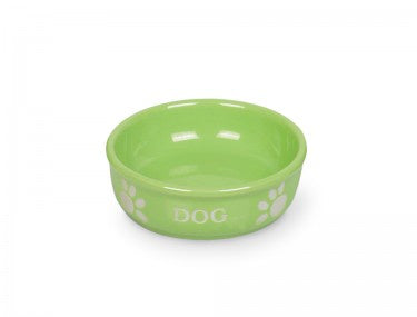 73413 NOBBY Dog ceramic bowl "DOG" light green Ø15,5 X 6,5 cm