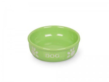 73413 NOBBY Dog ceramic bowl "DOG" light green Ø15,5 X 6,5 cm