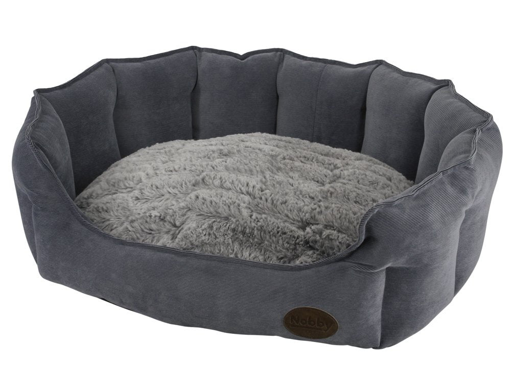 60788 NOBBY Comfort bed oval "BOTELI" grey l x w x h: 55 x 50 x 21 cm