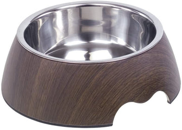 73341 NOBBY Dog Melamine bowl "DARK WOOD"  L: 22 x 7,5 cm, 700 ml