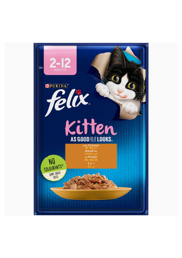 Purina Felix Chicken Kitten Wet Food Pouch 85g