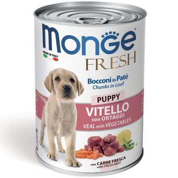 Monge Super Premium Chunks Fresh Puppy Veal&Vegetables Dog Wet Food 400g