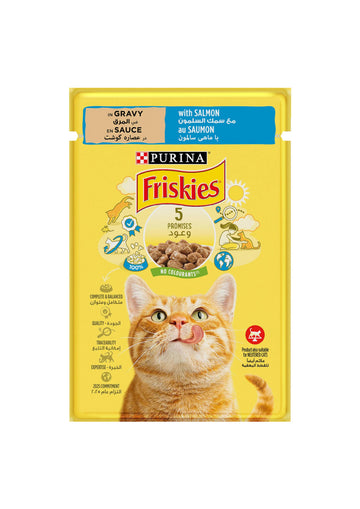 Purina Friskies Salmon Chunks Gravy Cat Wet Food Pouch 85g