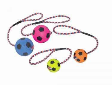 79450 NOBBY Foam rubber football with rope