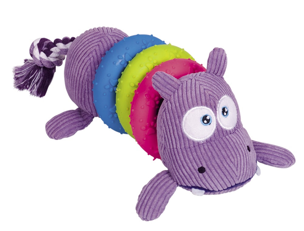 61128 NOBBY Plush hippo with rubber toy  23 cm