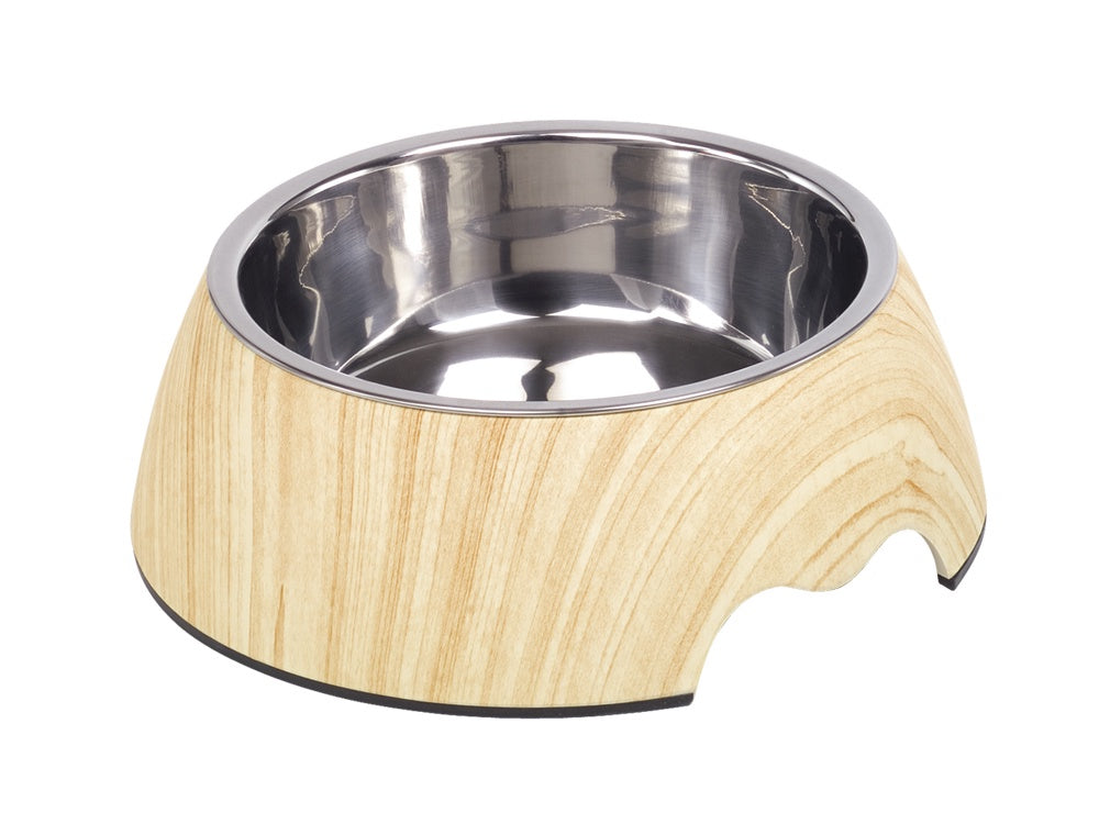 73343 NOBBY Dog Melamine bowl "LIGHT WOOD"  M: 17,5 x 6,5 cm, 350 ml