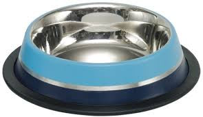 73562 NOBBY Stainless steel bowl TWO TONE, anti slip darkblue/lightblue 1,75 L 28,5 cm