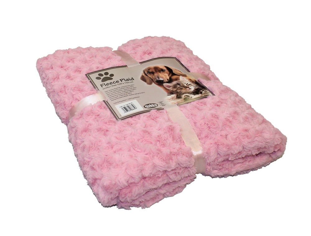 70981-16 NOBBY Fleece Plaid "SUPER SOFT" pink M 100 x 150 cm